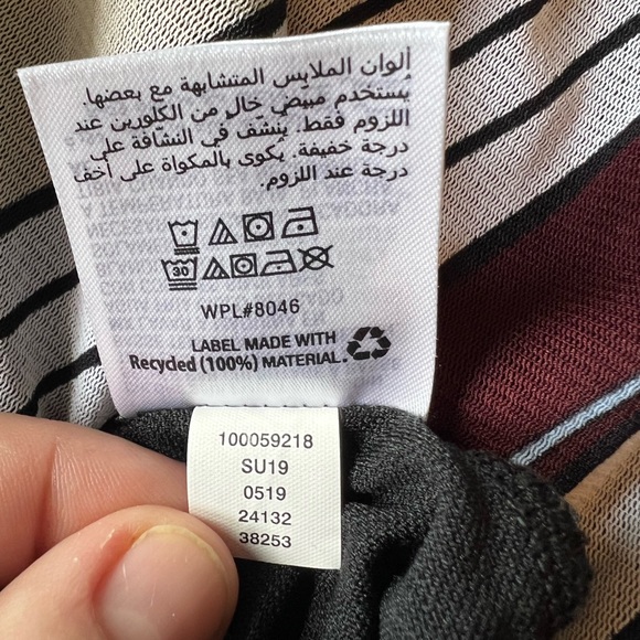 Alfani Women's Chevron Striped Tunic Size M Blue Side Angle Stripe - Picture 11 of 12